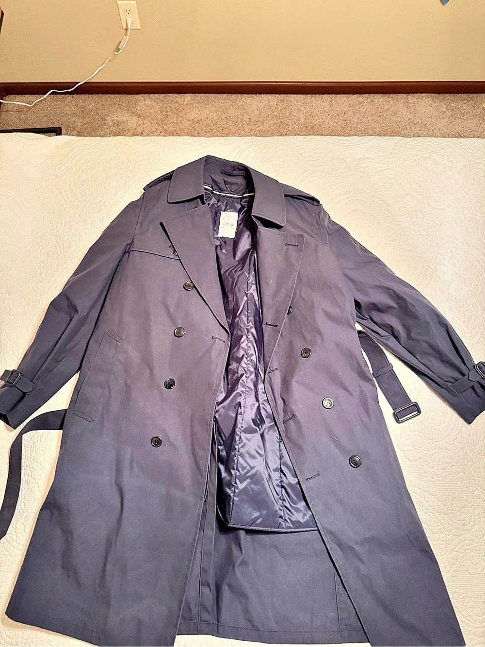 Defender Collection Men's Trench Coat Black Size 42L